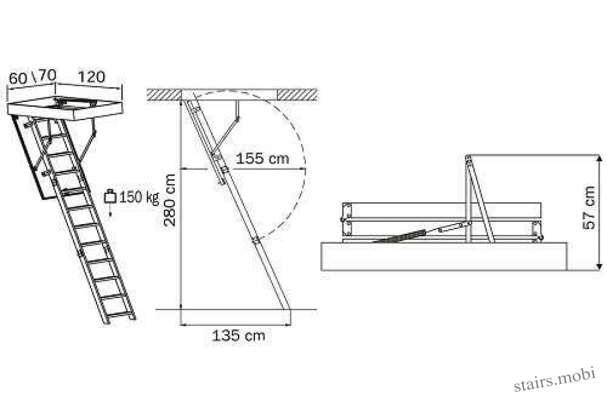 Чердачная лестница своими руками складная чертежи с размерами